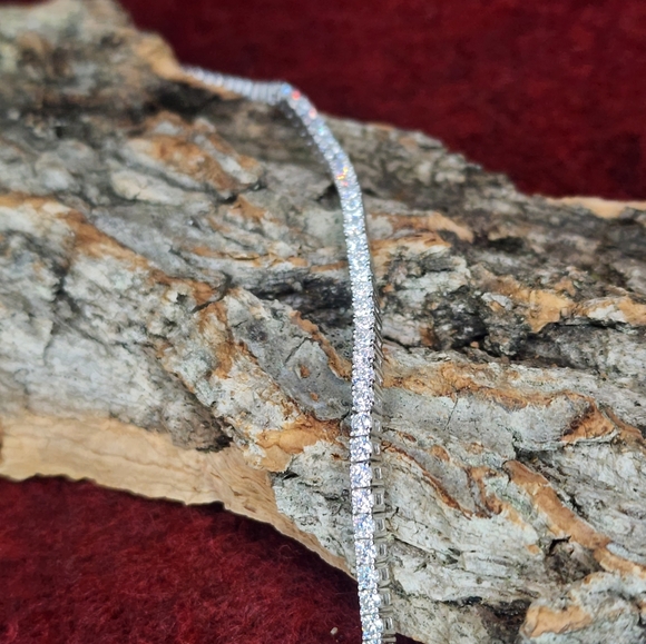 Beautiful 2.3ctw 2MM Moissanite Set In Sterling Silver Tennis Bracelet